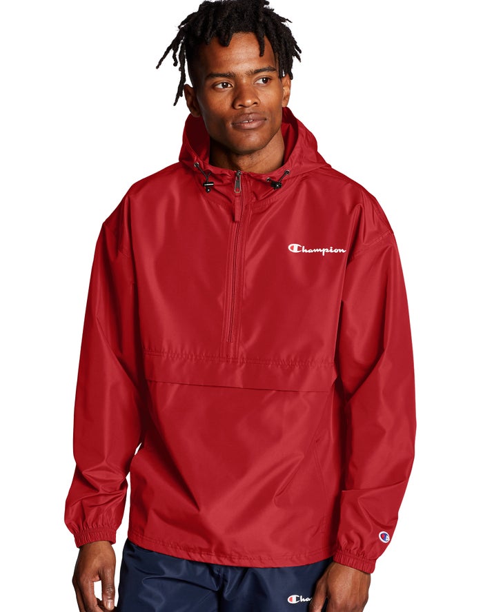 Champion Herre Jakke Rød - Packable Script Logo - Danmark OIT-059176